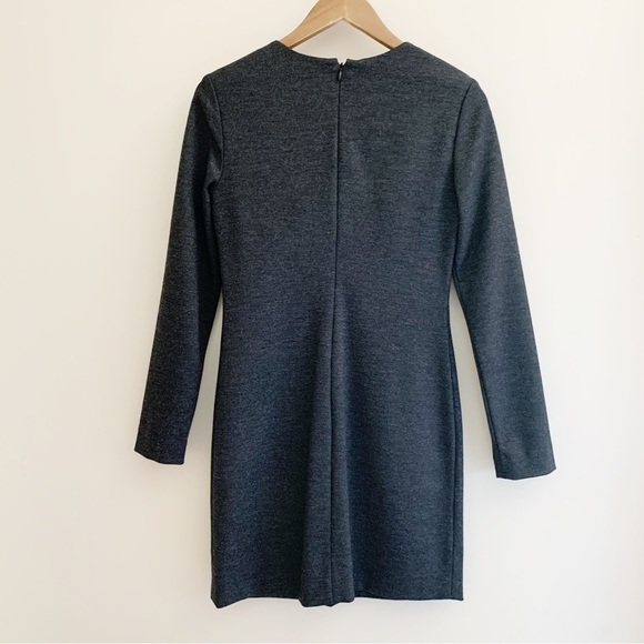 Diane Von Furstenberg Clean Lee Wool Sheath Dress 4 Grey Long Sleeve - Picture 4 of 8